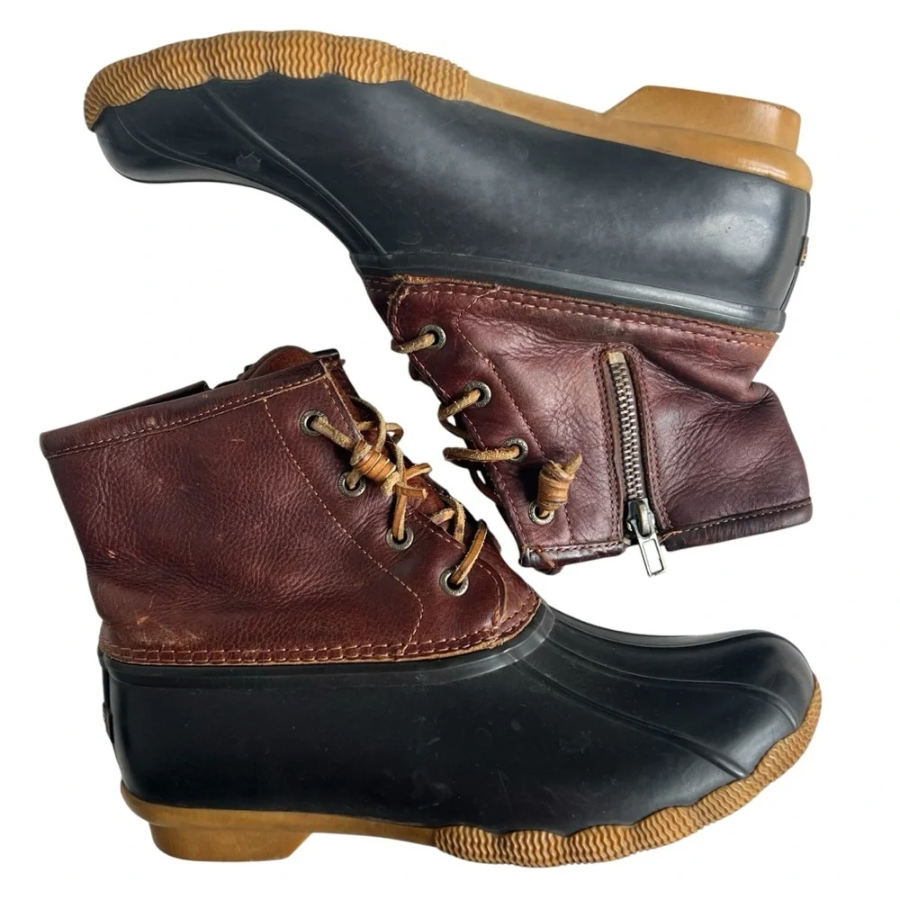 Sperry Top Sider Saltwater Duck Boots Women’s 7M  Brown Rain Snow Boot STS91176